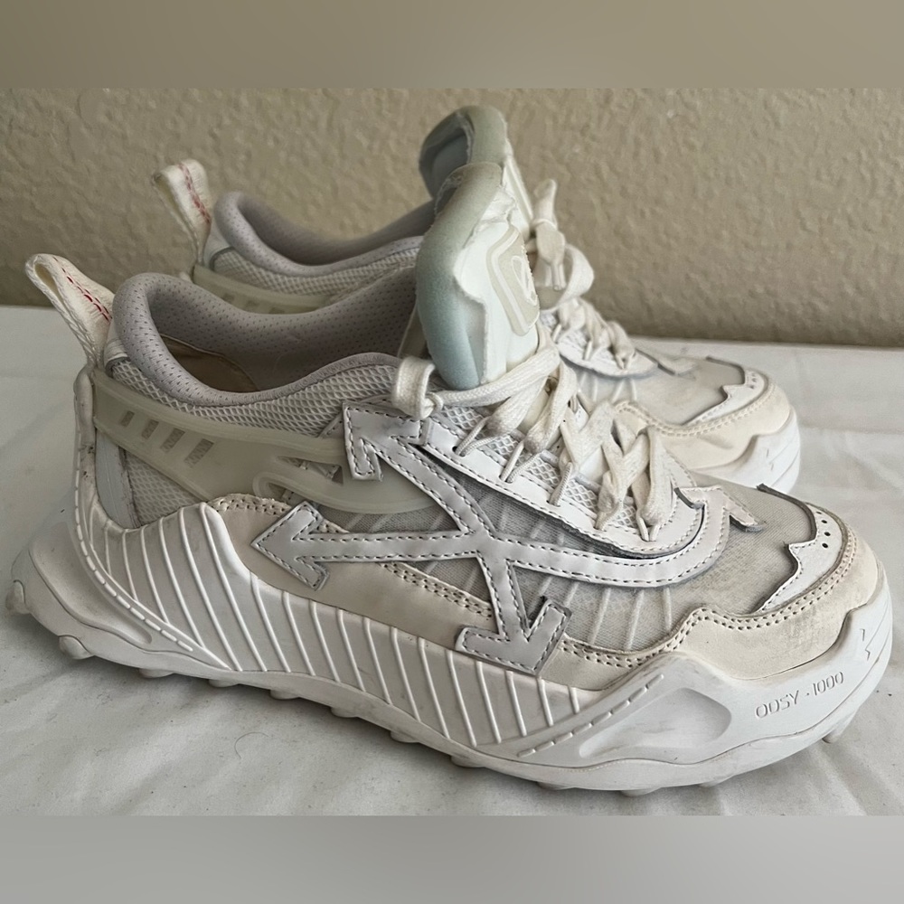 Off White Womens Odsy 1000 Triple White Sneakers 38 $760 - Picture 11 of 11